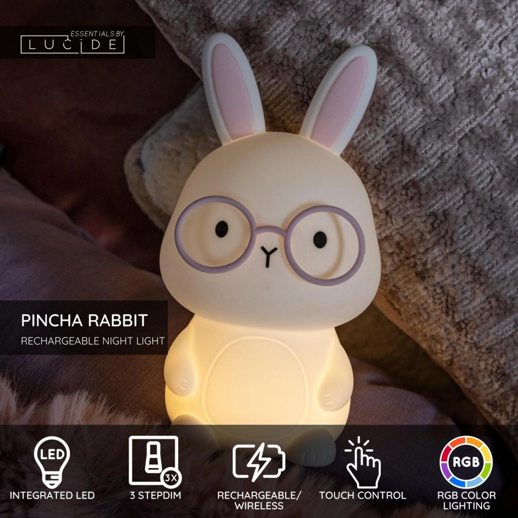 Lampada notturna LED coniglio bianca PINCHA RABBIT Lucide