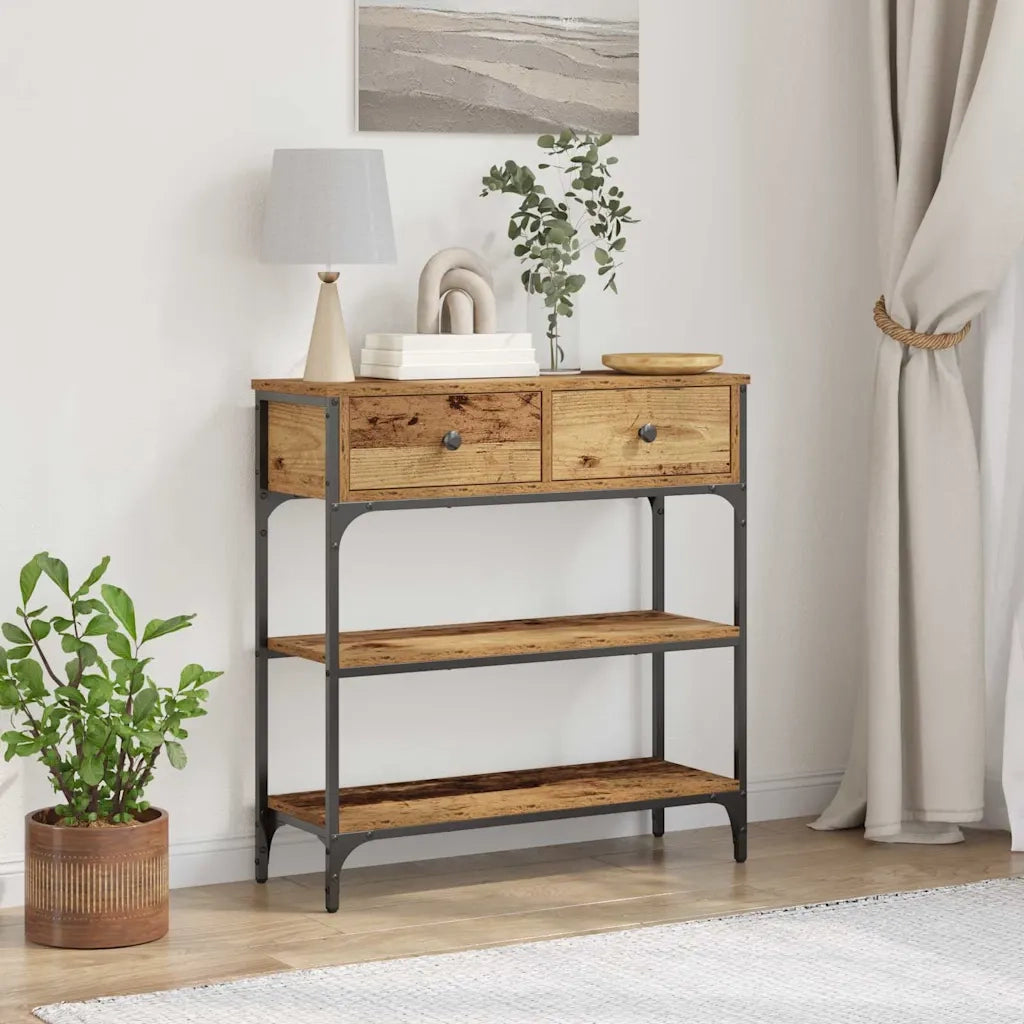 Tavolo consolle con cassetto Legno vecchio 72.5 x 25 x 75 cm 863519