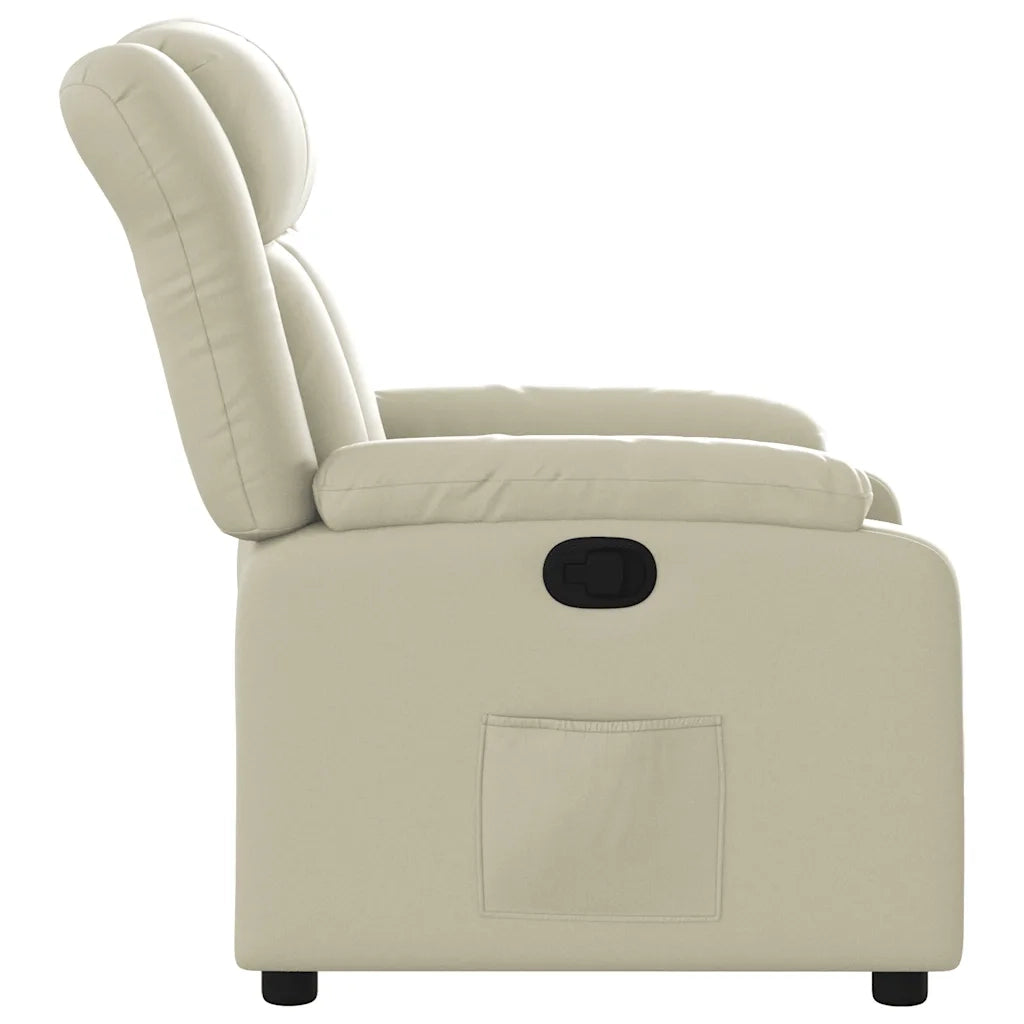 Poltrona Reclinabile Crema in Similpelle 373561