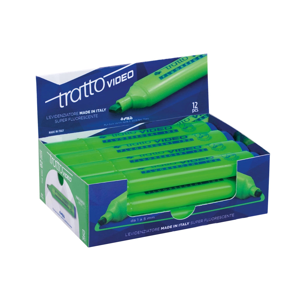 EVIDENZIATORE 'TRATTO VIDEO' verde - 12 pezzi  - BricoGo