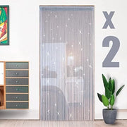Tende per finestra - Tende per porta - 100 x 200 cm - Argento - 2 pezzi