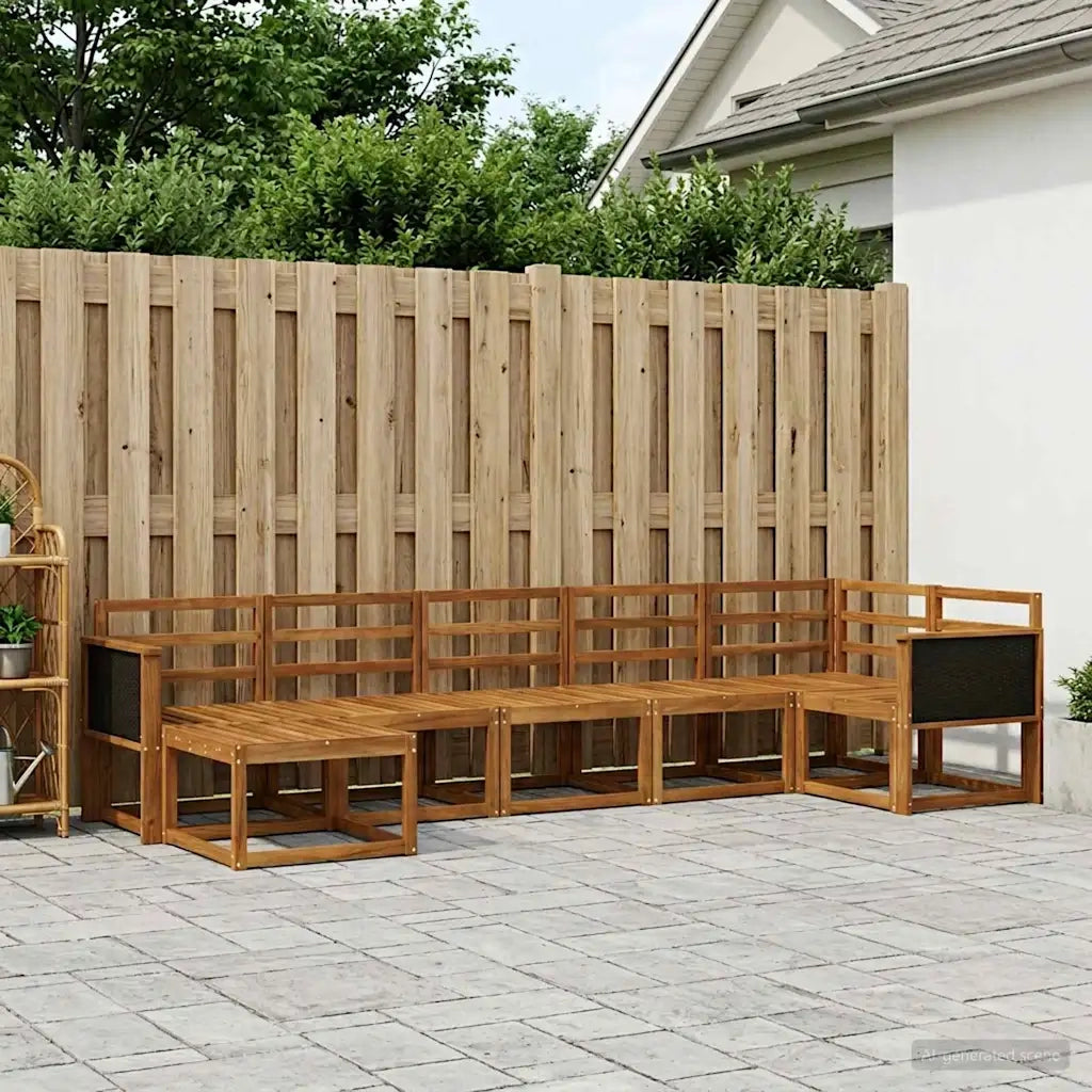 Set di divani da esterno 7 pcs Naturale