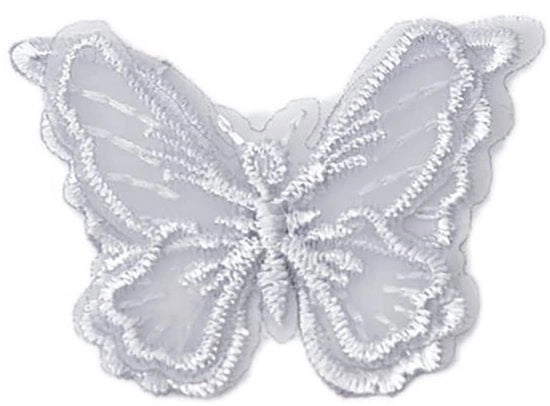 Bordure in stile di farfalla, 60 pezzi, doppia faccia, materiale organza, decorazione artigianale, per abiti, camicie, jeans, larghezza 5 cm, patches di stoffa.