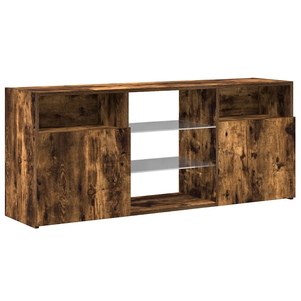 Mobile Porta TV con Luci LED Rovere Fumo 120x30x50 cm 815714