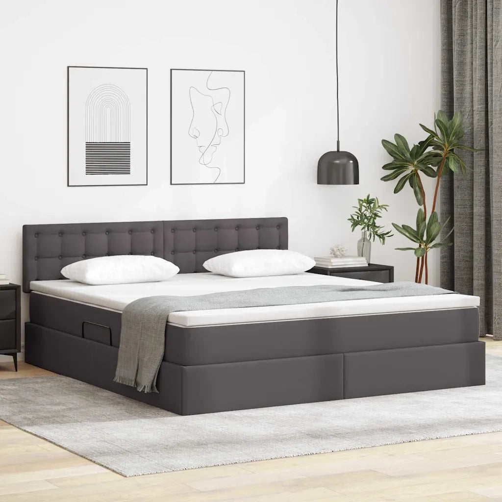 Letto con contenitore e materasso Grigio 160 x 200 cm 3370403