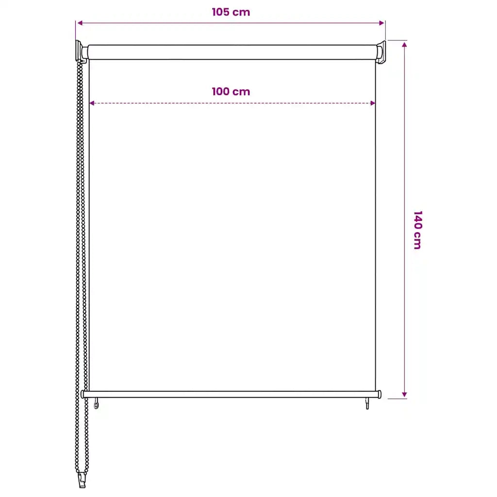 Tenda a Rullo per Esterni 105(L)x140(A) cm bianca 43460