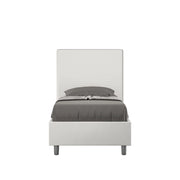 BS COM Letto singolo senza rete imbottito 80x210 similpelle bianco