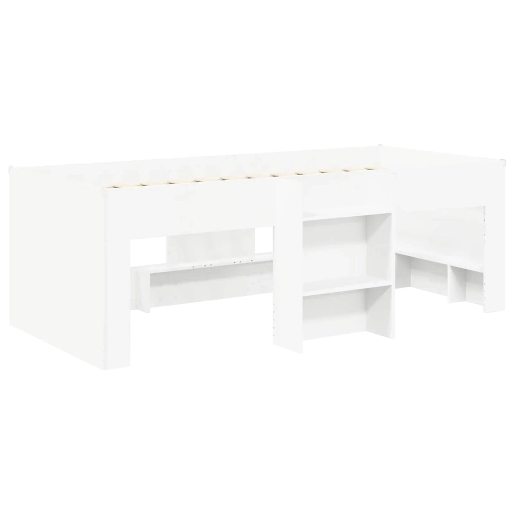Letto singolo | Letto per adulti | Letto con Tunnel 4 pcs Bianco e Blu Legno ingegnerizzato