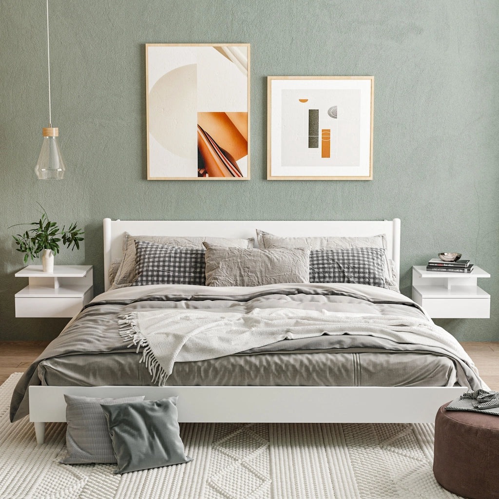 Comodini ¨C Minimal ¨C 2 pezzi, bianco, legno, 35x32x22.5 cm