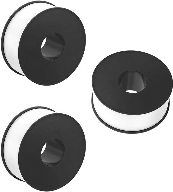 Tape di PTFE impermeabile - Nastro di isolamento - 15mm x 6m - Resistente agli urti - Resistente all'acqua calda e fredda - Alta densità e elasticità - Nastro di sigillaggio