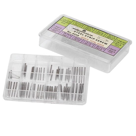 Accessori orologeria - Set di 60 penna a clip - Punte metalliche - Cassa di contenimento - Qualità elevata - Stifini orologeri