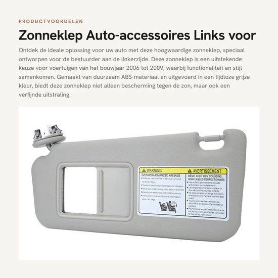 Schiaccianti solari auto - ABS - Sinistro - Codice articolo 74320-42501-B2 - Adatto per 2006-2009 - Schiacciansole sinistro