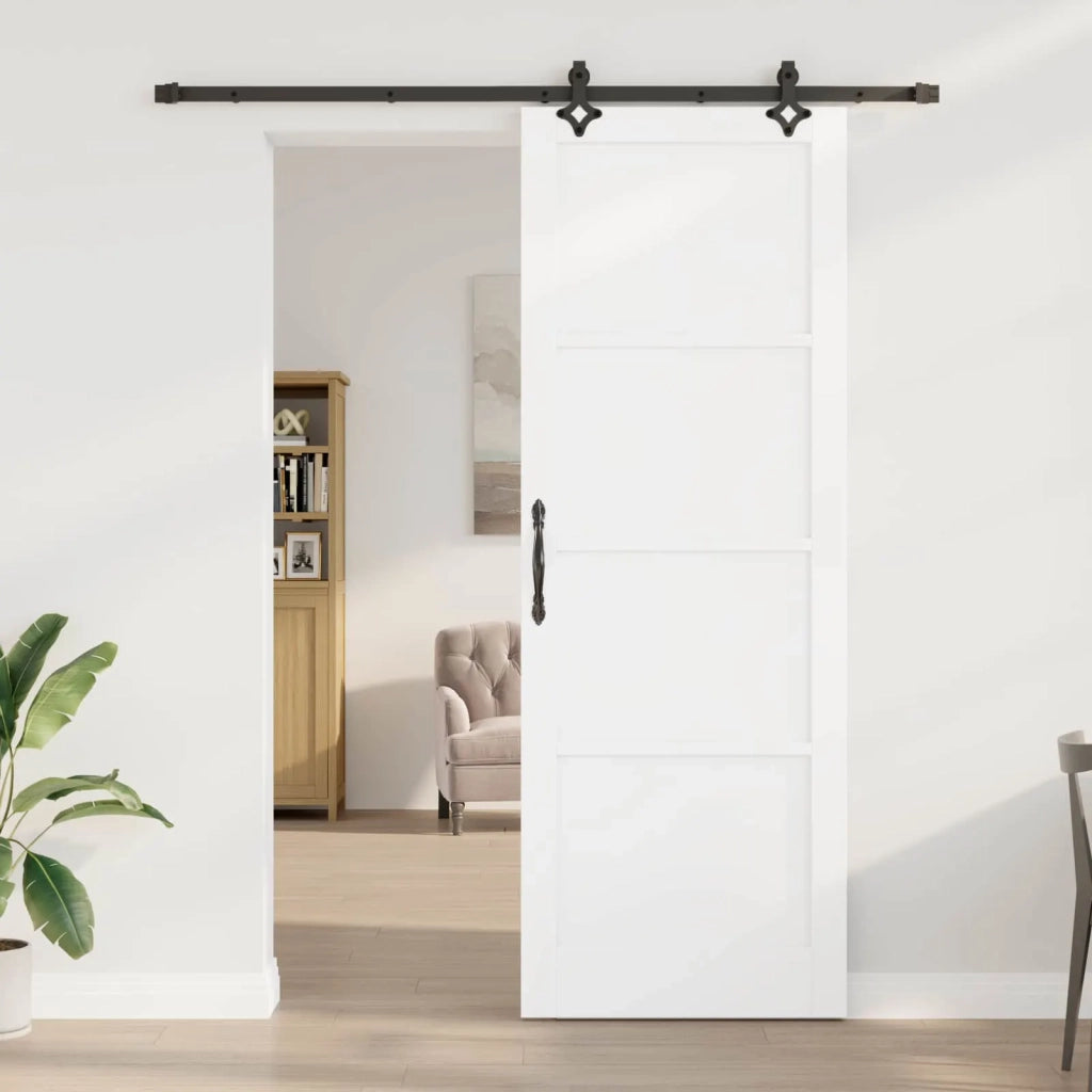 Porta scorrevole Bianco e Nero 83 x 232 cm 3445518
