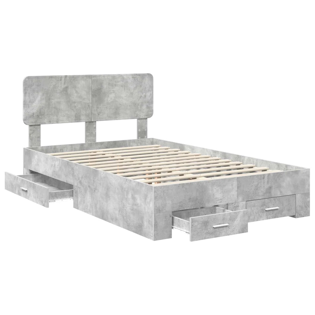 Struttura del letto con testiera Grigio cemento 120 x 190 cm 3412403
