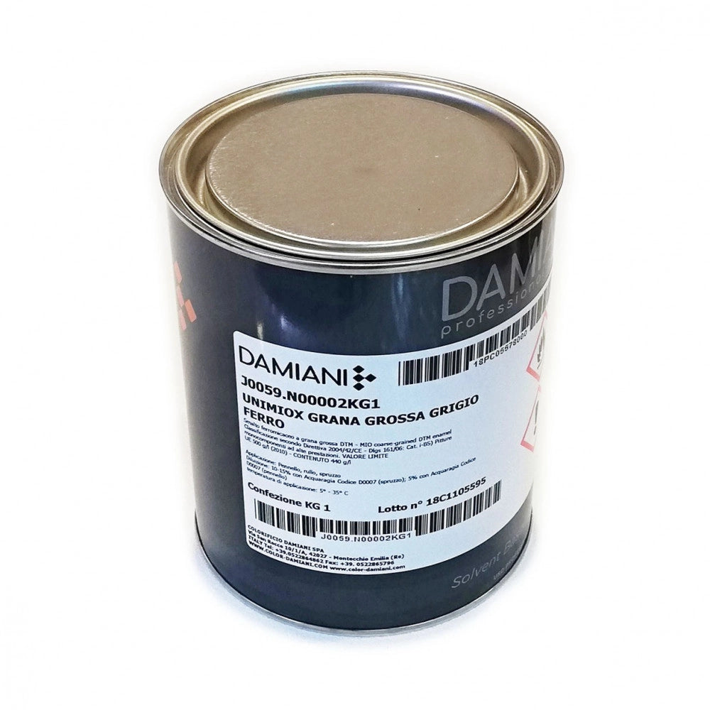 Damiani unimiox 1kg smalto ferro micaceo grana grossa, colore  verde raffaello