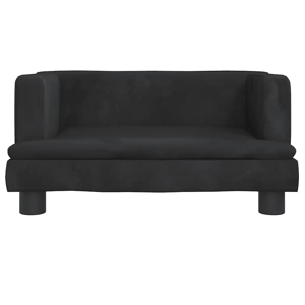 Divano per Bambini-Sofa-Divanetto Nero 60x40x30 cm in Velluto