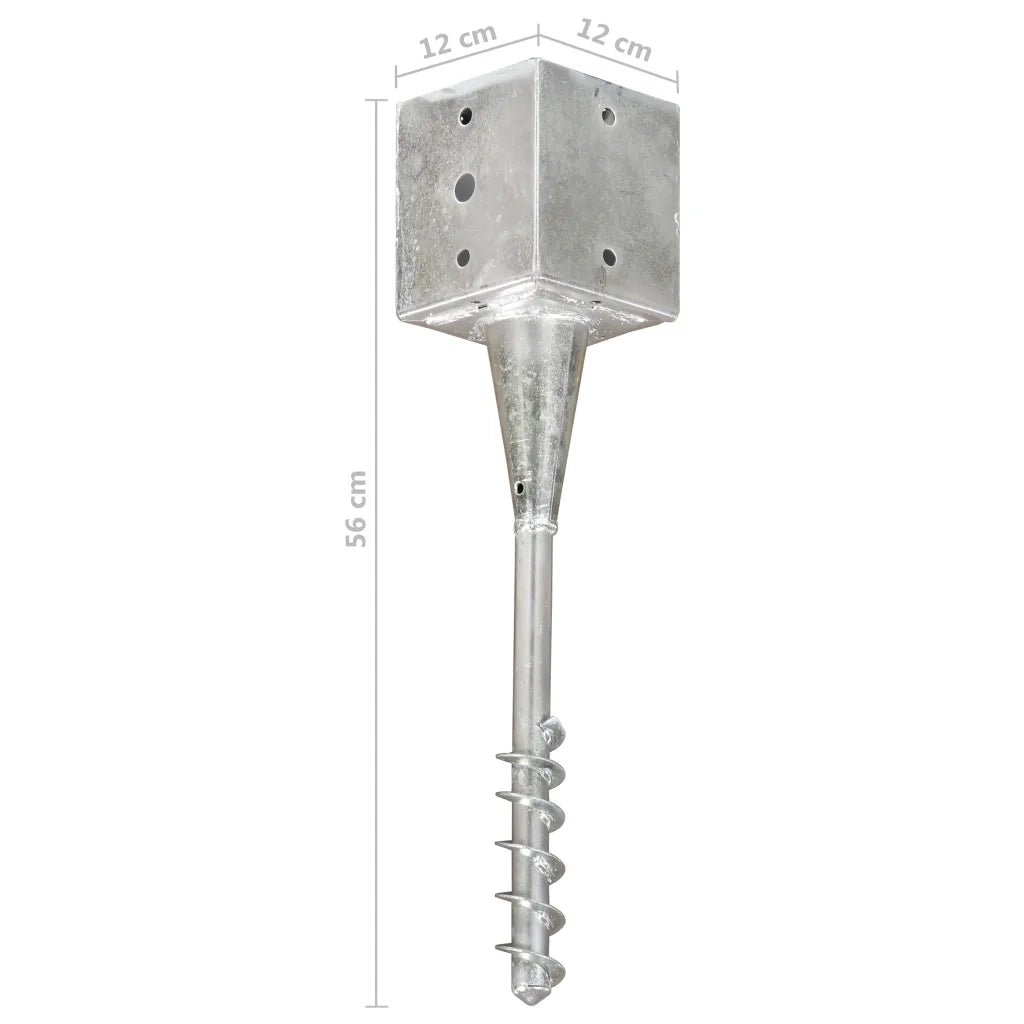 Picchetti di Terra 6 pz Argento 12x12x56 cm in Acciaio Zincato CFW4244986