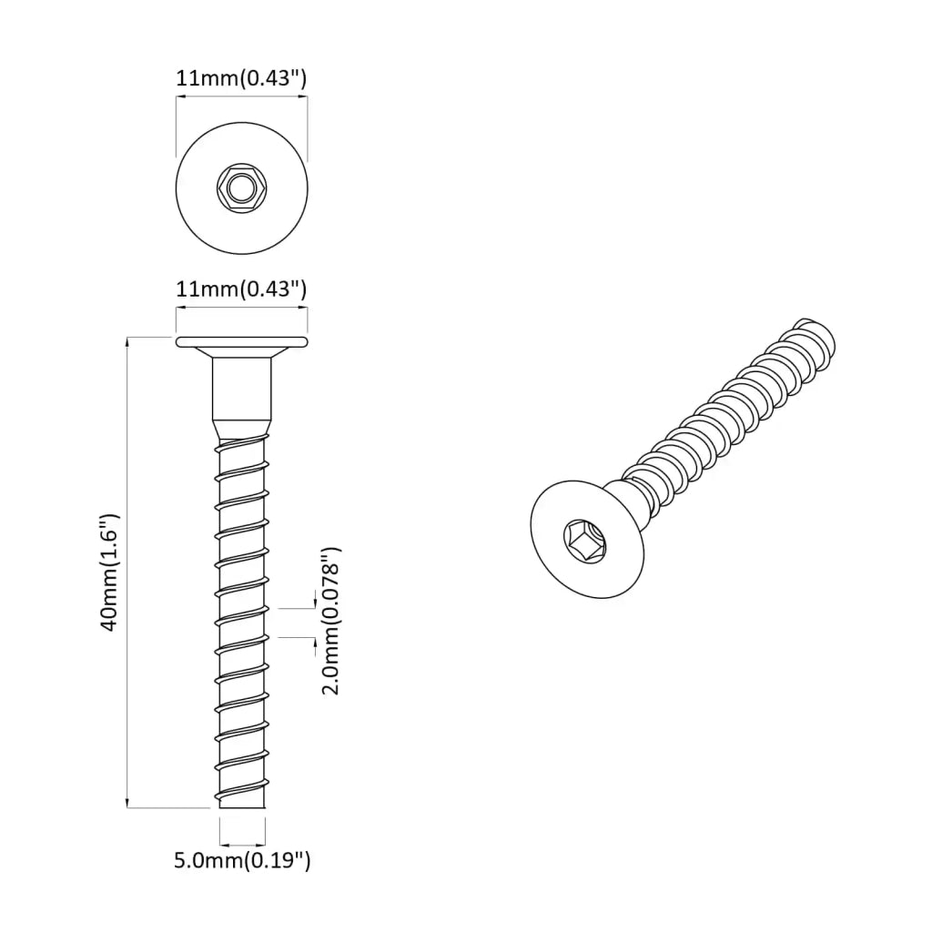 Vite 5143 pcs Zincato 5 x 40 mm Ferro 865000
