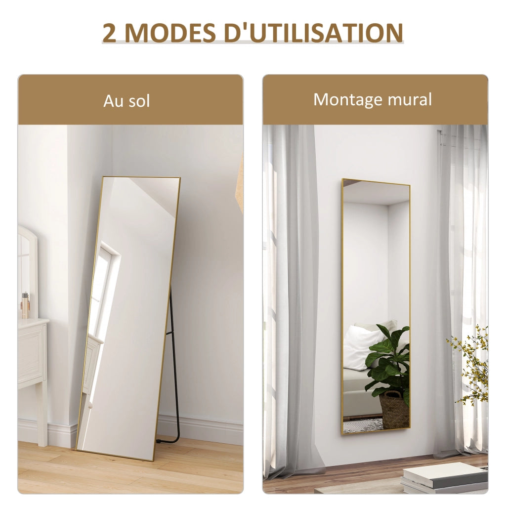 Specchio a Pieno Lunghezza ¨C Minimal ¨C Dorato 50x160 cm