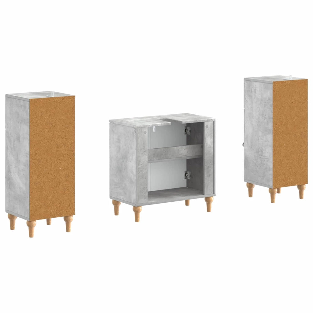 Set di Armadi da Bagno da 2 Pezzi ALKMAAR Grigio Cemento 3417993
