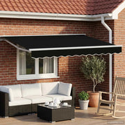 Cornice per Tenda Manuale con LED Nero e Bianco 3,5 x 2,5 m 3420603