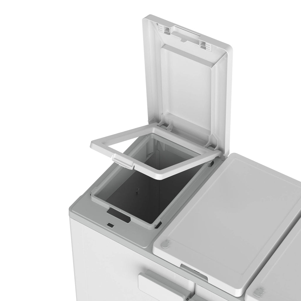 Armadio Pattumiera Differenziata 2 Ante 94x45x87 cm Keter Recyclo Basic Grigio e Bianco