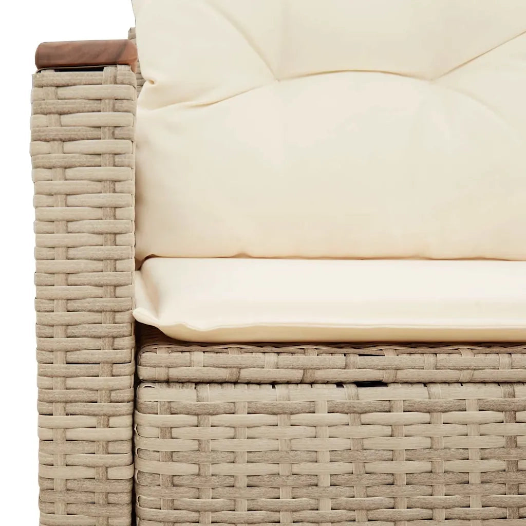 Divano da Giardino con Cuscini a 2 Posti Beige in Polyrattan 366066