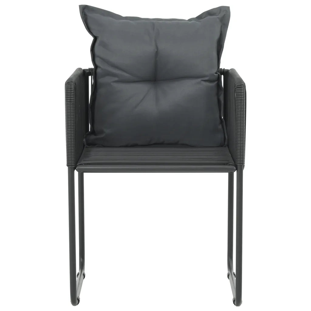 Sedie da Esterni 6 pz con Cuscini in Polyrattan Nere 313108