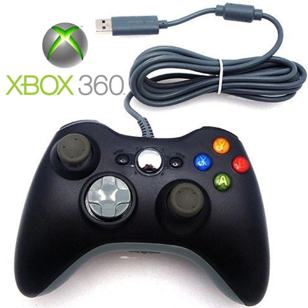 Trade Shop - Joystick Joypad Controller Nero Per Xbox 360 X360 Con Cavo Filo Usb Compatibile -