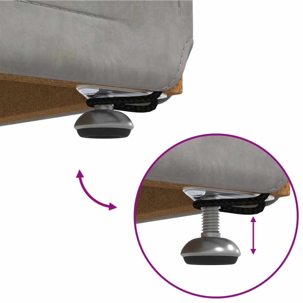 Pouf Grigio chiaro Velluto e Legno Ingegnerizzato 876795