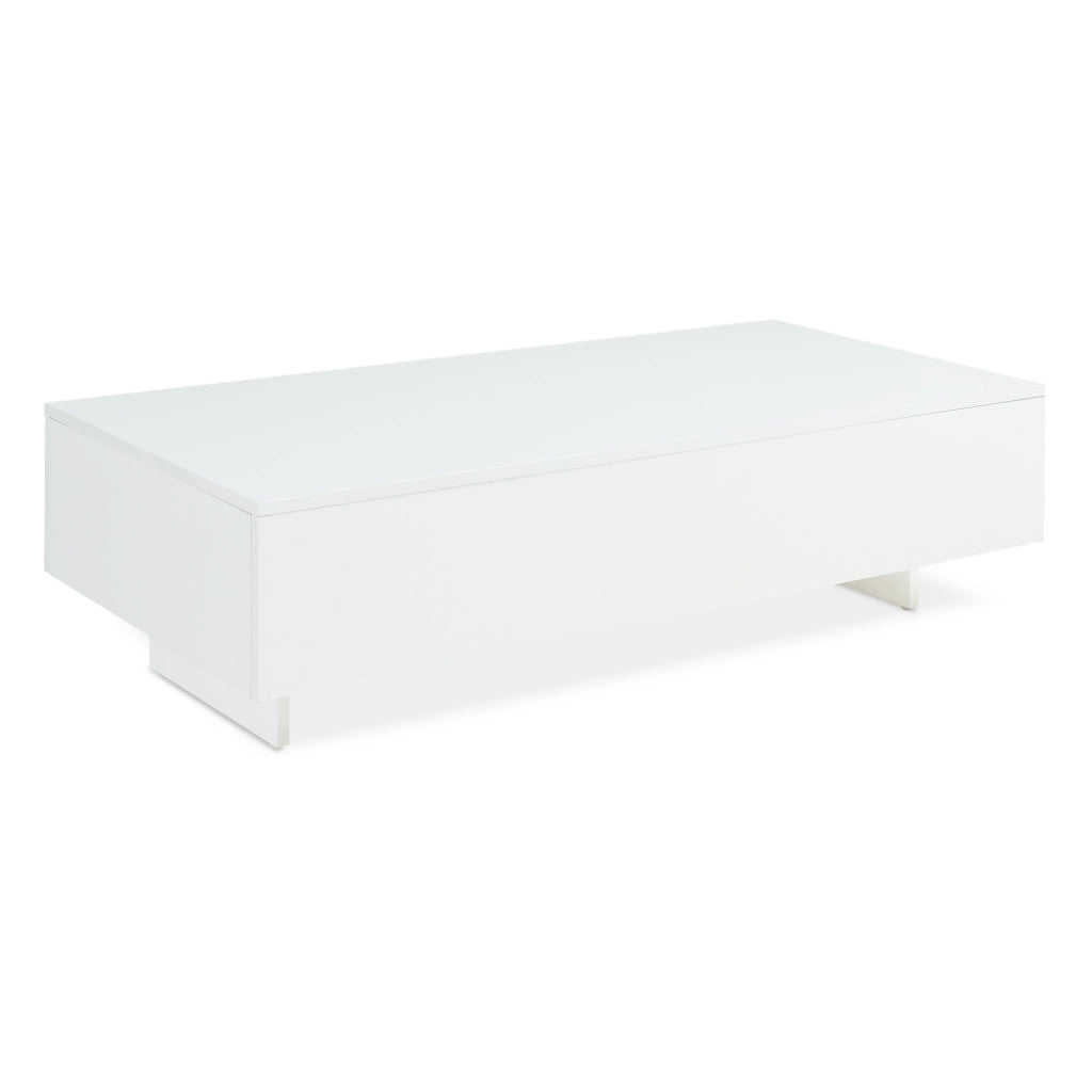 Tavolino Centrale da Salotto Lärketorp 115 x 55 x 31 cm - Bianco Lucido [en.casa]