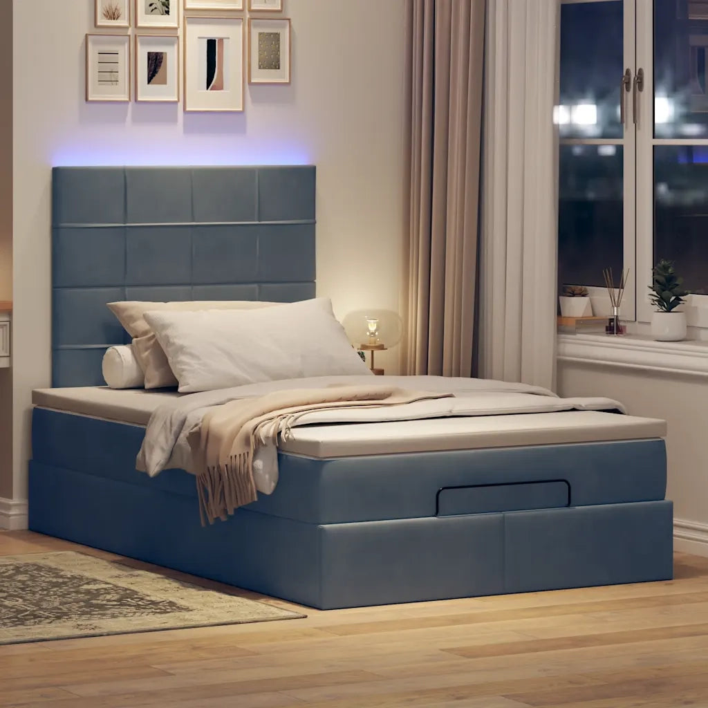 Struttura Letto Pouf con Materassi 120x200 cm Velluto 3314313