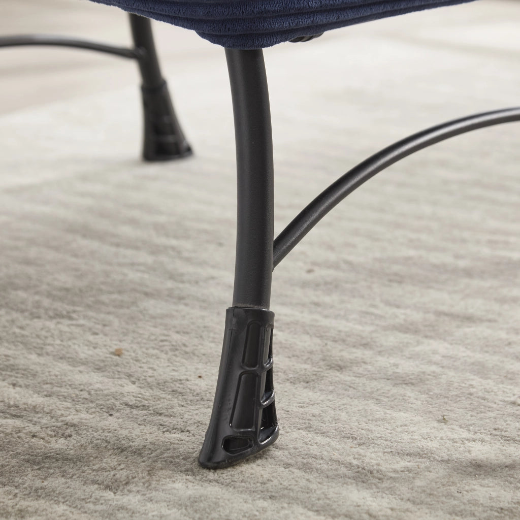 Poltrona Relax con Poggiapiedi e Braccioli ¨C MINIMAL ¨C Tessuto Blu Navy