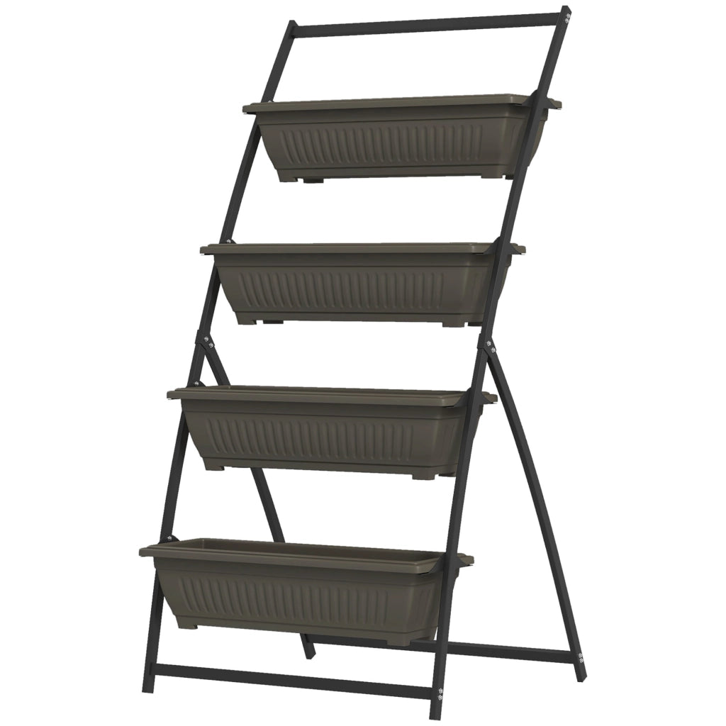 Scala per piante scaffale fioriera ¨C Minimal ¨C marrone 76x79x162 cm