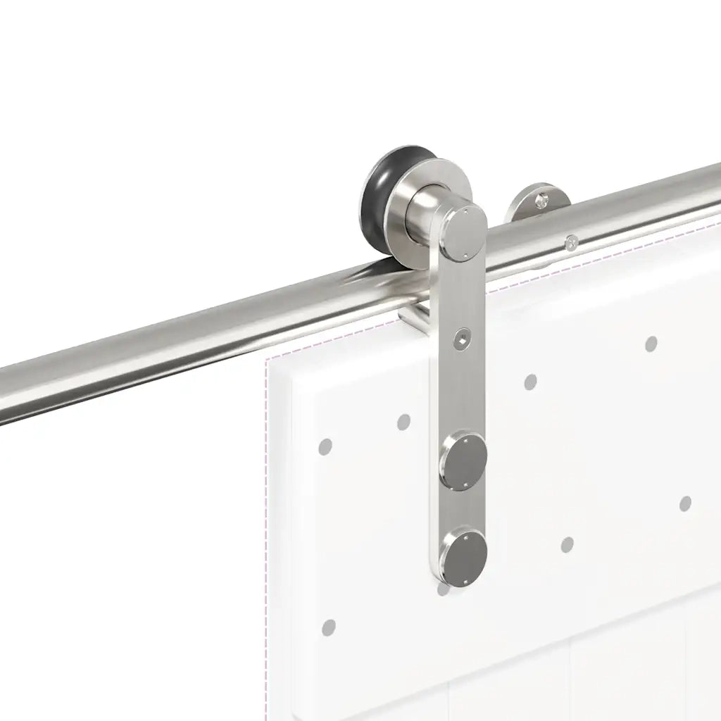 Kit Binari Porta Scorrevole 183 cm Acciaio Inossidabile Argento 4009700