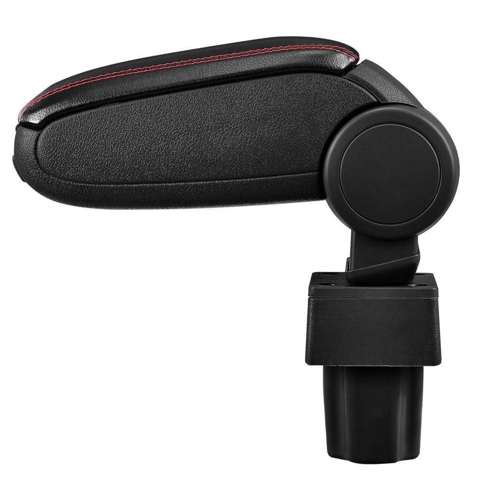 Bracciolo centrale per Opel Astra G con scomparto imbottito in similpelle nera con cuciture rosse 03_0000553