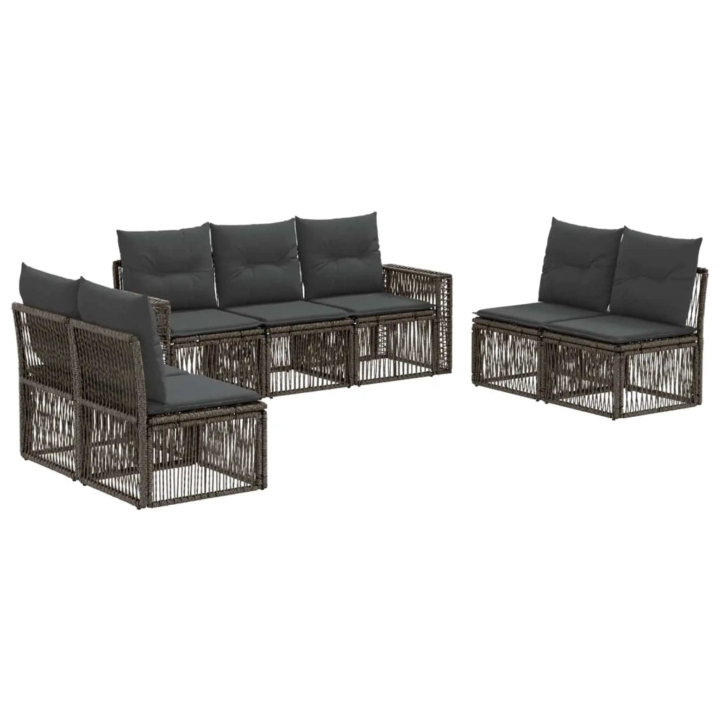 Set Divano da Giardino 7 pz Grigio e Grigio Scuro polyrattan 3435092