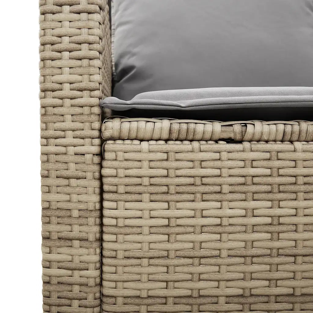Divano Giardino 2 Posti con Cuscini e Tavolo-Sofa da Giardino-Divanetto da esterno Beige Polyrattan 416475