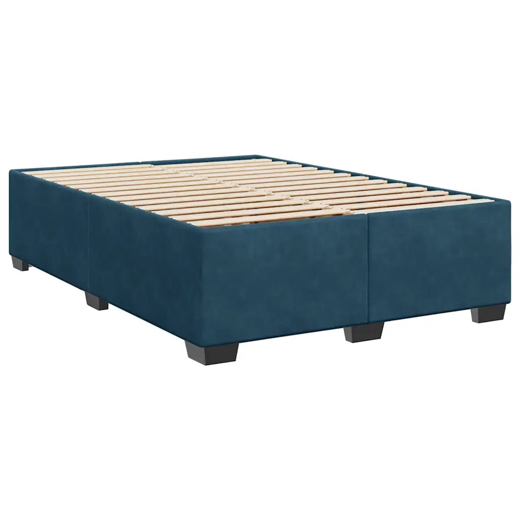 Giroletto a Molle con Materasso Blu 140x190 cm in Velluto