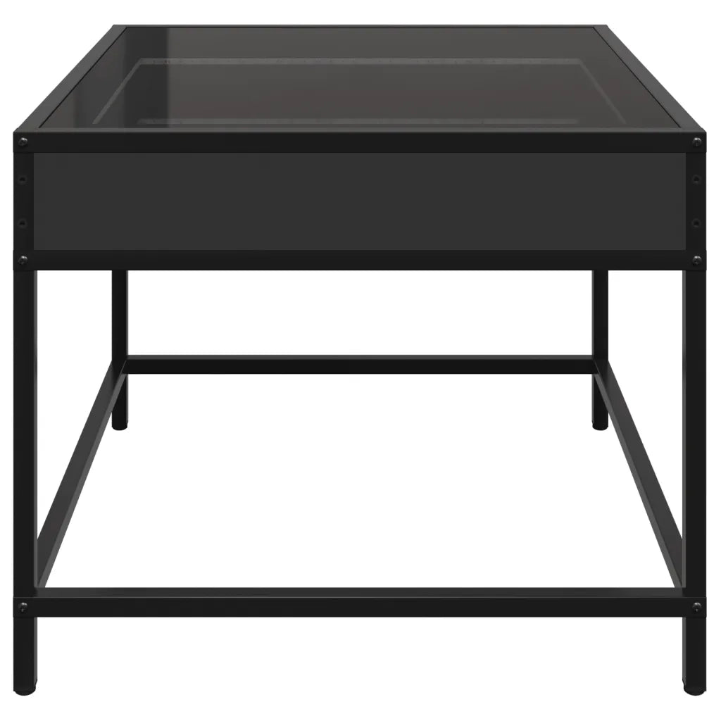 Tavolino da Salotto con LED Infinity Nero 50x50x41 cm 847677