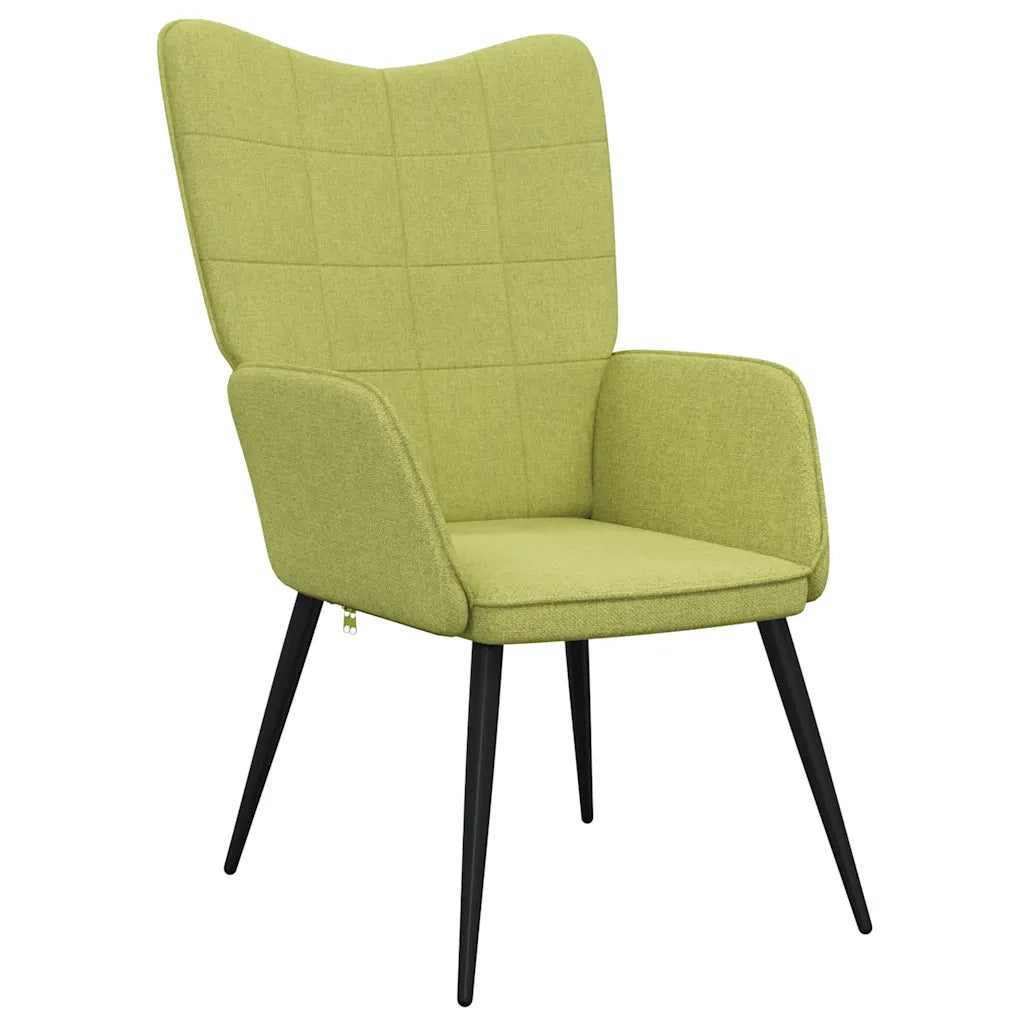 Sedia Relax con Sgabello Verde in Tessuto 327957