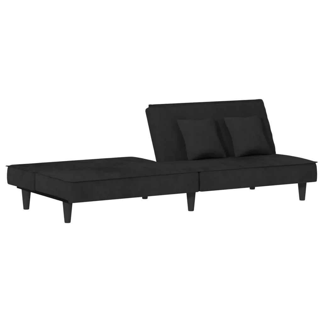 Divano Letto Nero in Velluto 351911