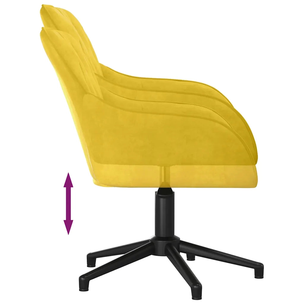 Sedia da Ufficio Girevole Gialla in Velluto 344863