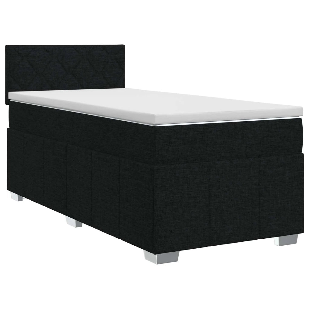 Letto box spring con materasso Nero 90 x 200 cm Tessuto 3451131