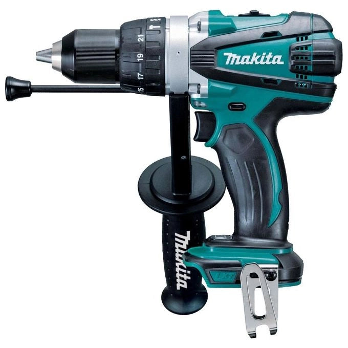 Makita DHP458Z Trapano Avvitatore a Percussione 18V 91Nm 2 Velocita' Mandrino Senza Chiave colore Nero Blu