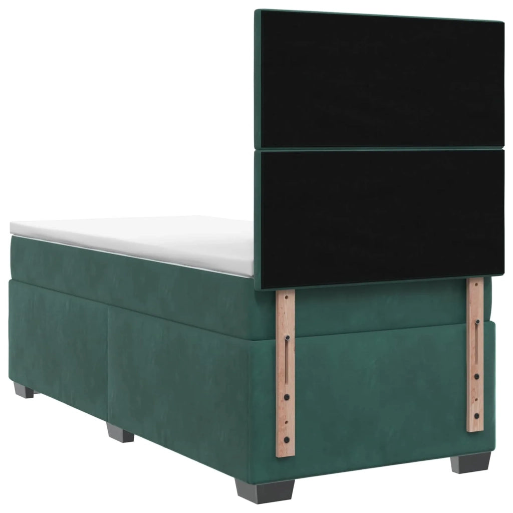 Letto box spring con materasso Verde Scuro 80 x 200 cm Velluto 3454997