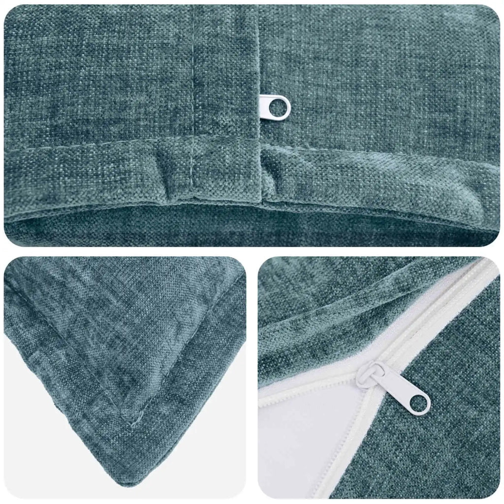 Federa 2 pz HEERLEN Blu 40 x 145 cm Tessuto Chenille 908928