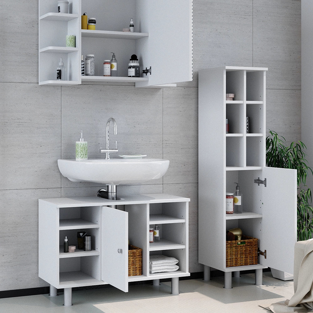 Vicco Set mobili bagno Bianco 3 parti