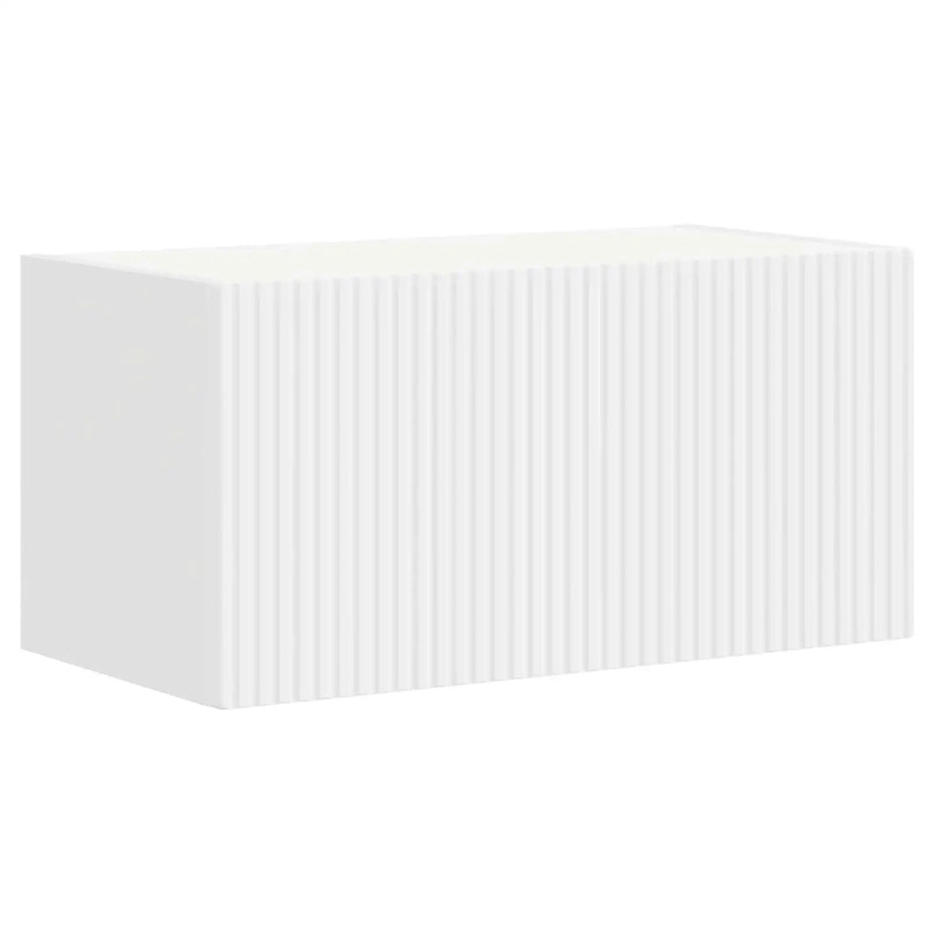 Set di Mobiletto da TV a Parete 4 pcs Bianco Legno multistrato