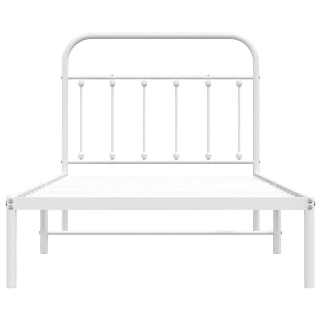Giroletto con Testiera Metallo Bianco 100x190 cm 352621